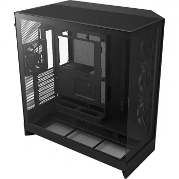 NZXT H9 Air Flow (2025) Didelis dviejų kamerų vidutinio bokšto korpusas - Juodas