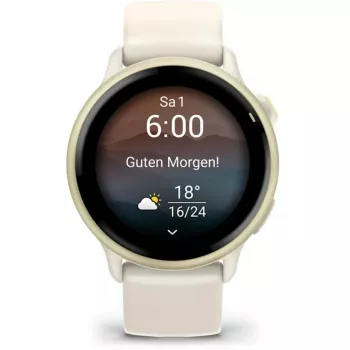Garmin vívoactive 6 3.05 cm (1.2 inch) AMOLED 42 mm Skaitmeninis 390 x 390 pikselių Liečiamas ekranas Baltas Wi-Fi GPS (palydovas)