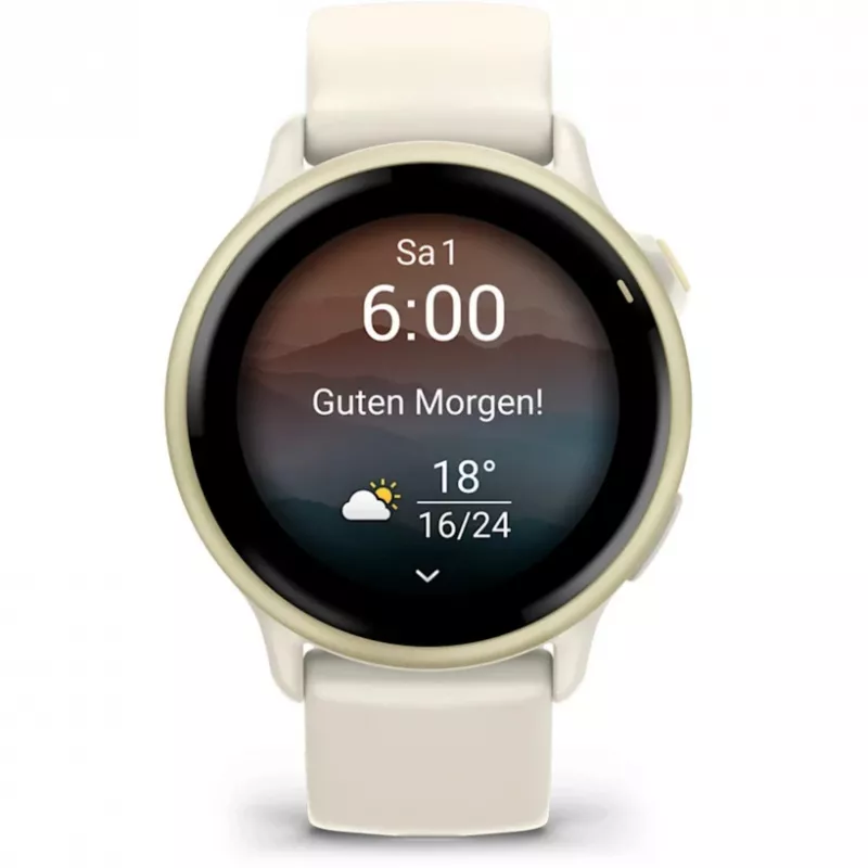 Garmin vívoactive 6 3.05 cm (1.2 inch) AMOLED 42 mm Skaitmeninis 390 x 390 pikselių Liečiamas ekranas Baltas Wi-Fi GPS (palydovas)