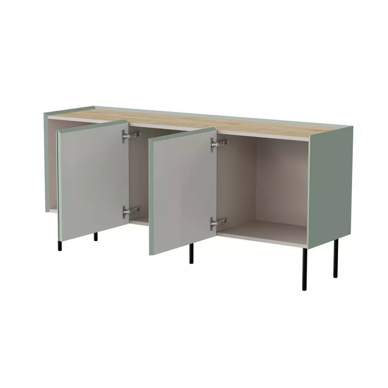Komoda cama meble FELLINI 150×40×70 cm, alyvuogė su aliejumi padengtu ąžuoliniu viršumi, MDF rėmas