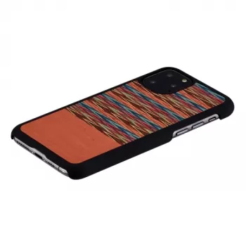 Dėklas iPhone 11 Pro man and wood — rudas languotas su juodu apvadu