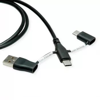 ROLINE USB 2.0 laidas, tipas C ST/ST su duomenų blokavimo adapteriais A ir C - Laidas - Skaitmeniniai/Duomenys
