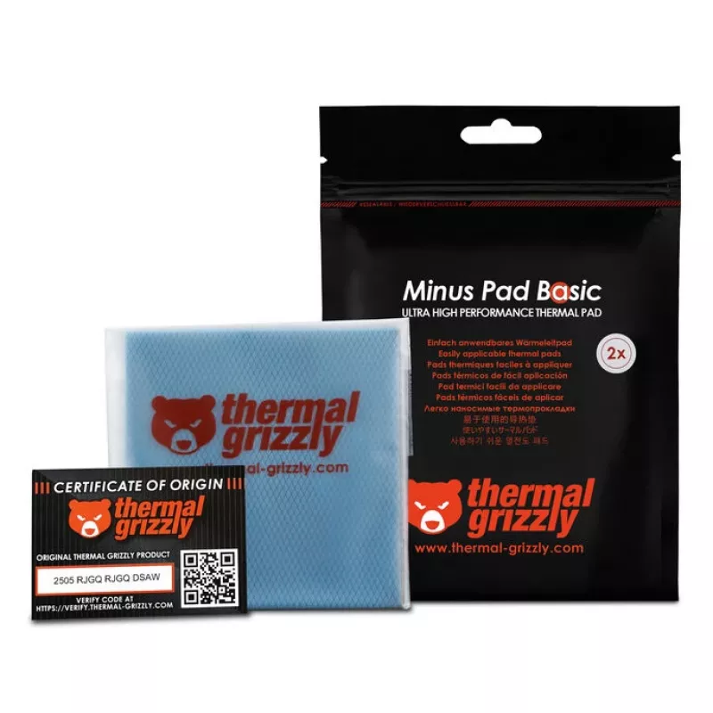 Termo tarpinė Thermal Grizzly Minus Pad Basic - 100 x 100 x 1.0 mm, 2 vnt.