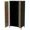 Spinta Cama meble Cama v, juodas rėmas, 4 lentynos, 900×550×1840 mm