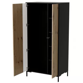 Spinta Cama meble Cama v, juodas rėmas, 4 lentynos, 900×550×1840 mm