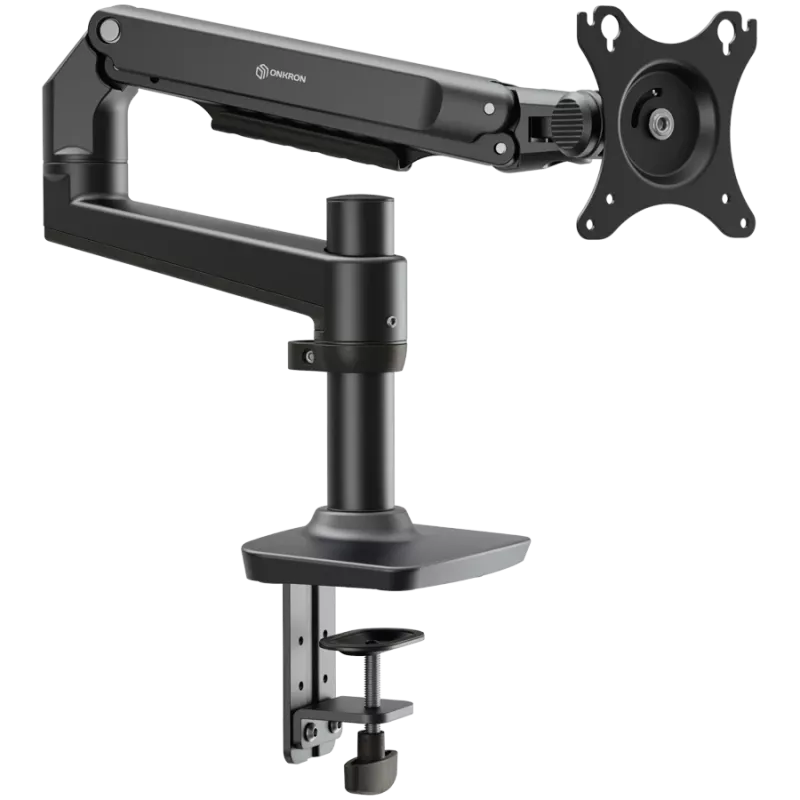 ONKRON MS75-B stalinis monitoriaus laikiklis 17–38" (43,2–96,5 cm) monitoriams, iki 11 kg, VESA 75×75–100×100, reguliuojamo aukščio, pasukamas / pakreipiamas / sukamas, juodas