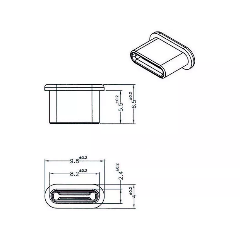 Apsauginis kištukas USB Type-C lizdui DeLOCK 64014 juodas 10 vnt.