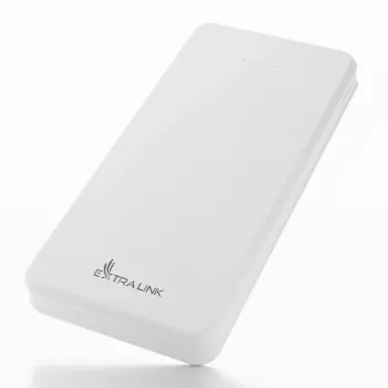 Powerbankas Extralink EPB-078W 10000 mAh Baltas, USB-C, 10 W išėjimas, įkrauna iki 2 įrenginių