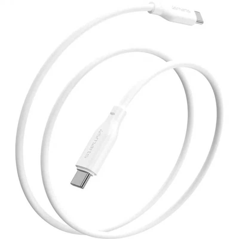 4smarts USB-C / USB-C Silicone-Cable High Flex 60W 1,5m Baltas