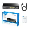 Cudy GS1006P tinklo jungiklis, nevaldomas Gigabit Ethernet, 6 prievadai PoE, 12 Gbit/s, 2048 MAC, juodas
