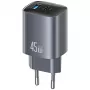 Įkroviklis USAMS CC290 T66 45W GaN greitas įkrovimas sidabrinis