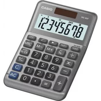 Pagrindinis skaičiuotuvas Casio MS-80F stalinis 8 skaitmenys pilka
