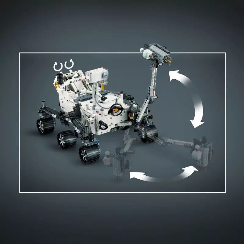 LEGO Technic NASA Mars Rover Perseverance Kosmoso Rinkinys su AR programėlės patirtimi, Mokslinių atradimų rinkinys, Mokykitės apie transporto priemonių inžineriją, Konstrukcinis žaislas