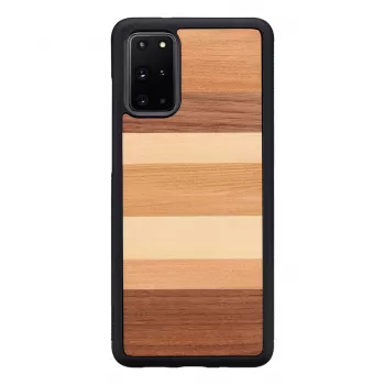 Apsauginis dėklas Samsung Galaxy S20+ iš natūralios medienos ir polikarbonato – juodas