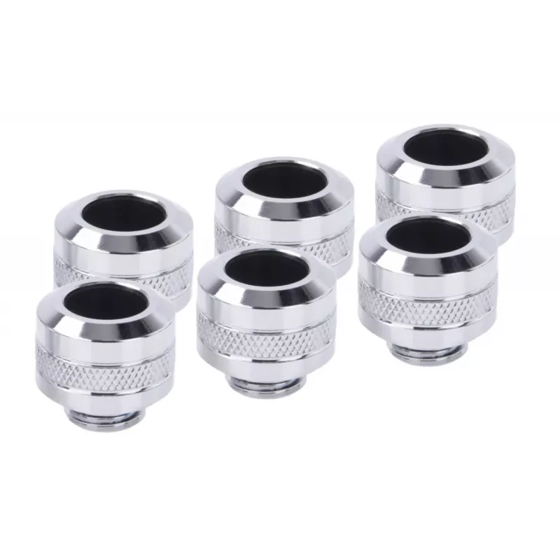 Alphacool 17474 tvirtinimo rinkinys — žalvariniai chromuoti jungiamieji elementai, Ø 22 mm, aukštis 20 mm
