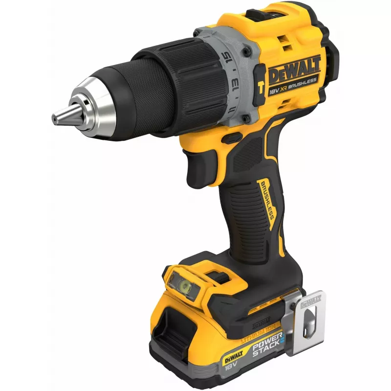 Pistolinis gręžtuvas DeWALT DCD805E2T-QW, 18V Li-Ion 1,7Ah x2, bešepetėlis, 2000 RPM, 90 Nm, 13 mm griebtuvas
