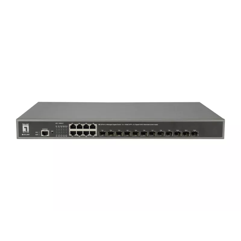 LevelOne GTL-2091 Valdomas L3 Gigabit Ethernet (10/100/1000) jungiklis, pilkas
