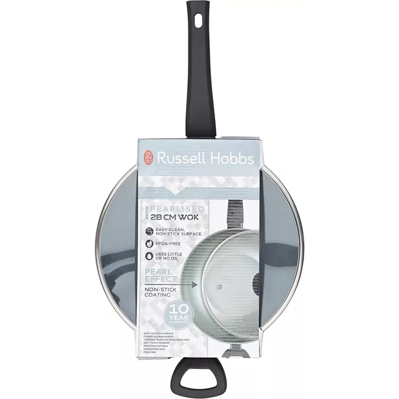 Wok Russell Hobbs RH01709EU 28 cm Perlmutinis, nepridegantis kepimo puodas