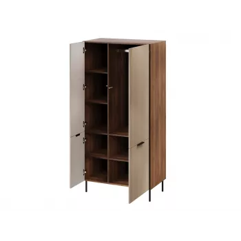 Spinta Cama Meble ALMERA Cama 5 90x52x185 cm, riešutmedžio rėmas, kashmyro durys, 6 lentynos