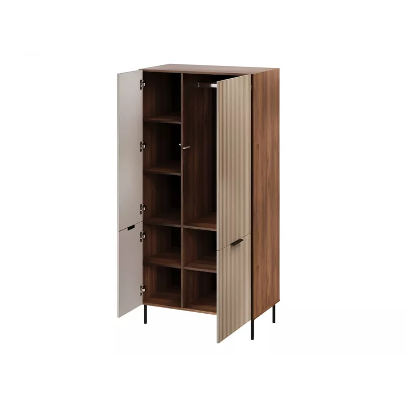 Spinta Cama Meble ALMERA Cama 5 90x52x185 cm, riešutmedžio rėmas, kashmyro durys, 6 lentynos