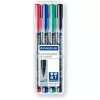 Permanentiniai žymekliai Staedtler Lumocolor 317 WP4 4 vnt. (juoda, mėlyna, žalia, raudona)