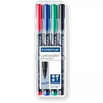 Permanentiniai žymekliai Staedtler Lumocolor 317 WP4 4 vnt. (juoda, mėlyna, žalia, raudona)