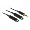 Garso kabelis DeLOCK 65575 0,25 m 3,5 mm 2 x 3,5 mm Juodas