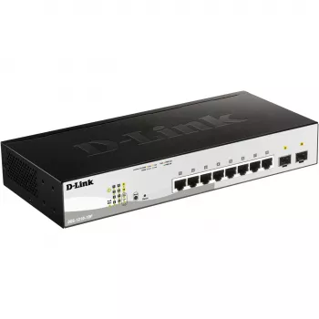 D-Link DGS-1210-10P valdomas L2 gigabito Ethernet (10/100/1000) Power over Ethernet (PoE) 1U juodas