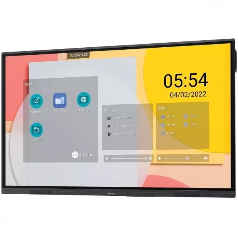 Sharp PN-L752B interaktyvi lenta (75 coliai, 4K, USB-C, Android)