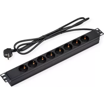 VALUE 48,30 cm (19 inch) 1HE 8-ių lizdų maitinimo juosta su 1,8 m laidu - PDU - 1,8 m - Stovo modulis (19.99.1632)