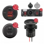 RAM Mounts įmontuojamas įkroviklis su atvirais laidų galais LED USB-A/USB-C (560027)