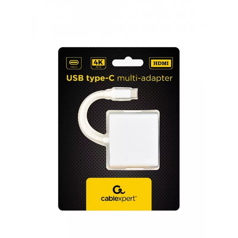 USB grafikos adapteris GEMBIRD A-CM-HDMIF-02-SV, HDMI išvestis, iki 3840×2160, sidabrinis, 58.5×51×11.6 mm