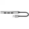 Manhattan USB-A 4 prievadų šakotuvas, 4x USB-A prievadai (1x 5 Gbps USB 3.2 Gen1, 3 x 480 Mbps USB 2.0), maitinamas per USB, aliuminis