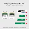 SSD dėklas Unitek S1206A 2× M.2 NVMe PCIe Gen3 x4, USB 3.2 Gen 2 (10 Gbit/s), aliuminis, USB-C, su maitinimo šaltiniu