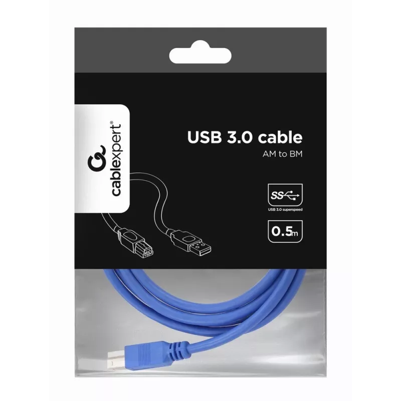 Gembird USB 3.0 kabelis, USB A (kištukas) į USB B (kištukas), 1,8 m, mėlynas