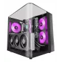 PC Midi Tower korpusas TACENS Mars Gaming MC-INFINIOLITE, juodas, grūdintas stiklas, ATX/Micro-ATX/Mini-ITX, 120 mm ventiliatoriai