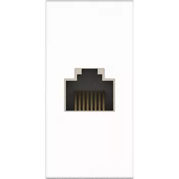 Kindermann Konnect flex 45 click Cat-6 (RJ45) 1 m – modulinis snap-in keystone lizdas, baltas RAL 9003