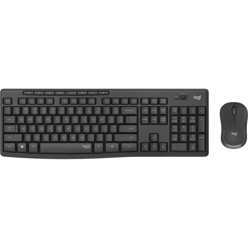 Logitech MK295 Silent - belaidis klaviatūros ir pelės rinkinys - 2,4 GHz - grafitas - vengriškas išdėstymas