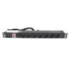 Maitinimo juosta Extralink 19 inch 1U 7 lizdai EU tipo PDU su jungikliu