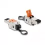 DELOCK RJ45 kištukas su užveržimo spyna 2 kontaktai +/- beįrankis, kombinuotas maitinimo jungtis, vyriškas, juodas/nerūdijantis plienas