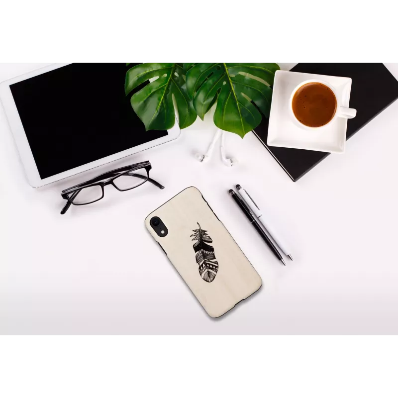 Apsauginis dėklas iPhone XR, man and wood, Indian Black, kietas korpusas