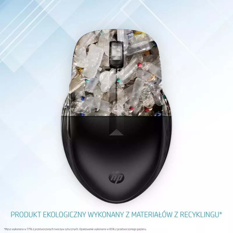 HP 435 Multi-Device Wireless Mouse, ambidextrinė, RF Wireless + Bluetooth, 4000 DPI, juoda