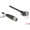 Tinklo kabelis DeLOCK M12 X-koduotas 8 kontaktų kištukas į RJ45 kištuką Cat.6A 2 m juodas