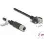 Tinklo kabelis DeLOCK M12 X-koduotas 8 kontaktų kištukas į RJ45 kištuką Cat.6A 2 m juodas
