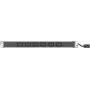 Froehlich & Walter 19 colių maitinimo juosta 6x IEC19 lizdai aliumininiame korpuse 1U, 3x 1,5 mm kabelis 2,5 m, RAL 9005 juoda (808904)