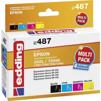 edding kasetė EDD-487 juoda, žydra, rausvai raudona, geltona, suderinama su EPSON 29XL / T2996XL