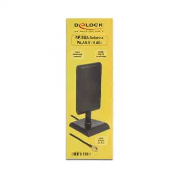 Antena DeLOCK 89590, RP-SMA, 5,8 GHz, 9 dBi, juoda