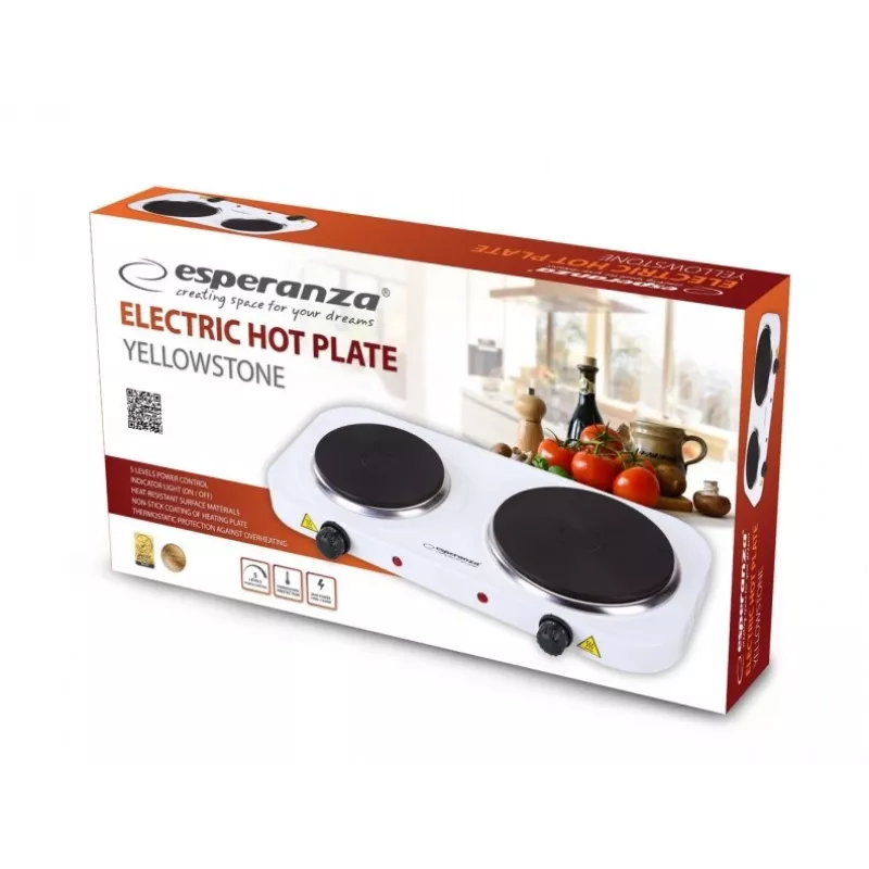 Esperanza EKH014W elektrinė viryklė 2 zonų balta