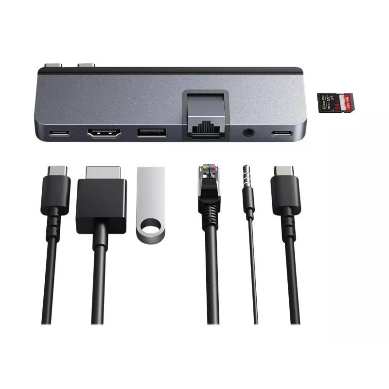 HyperDrive DUO PRO 7-in-2 USB-C centras, skirtas MacBook Air/Pro 2016-2020, HDMI, Ethernet LAN (RJ-45)