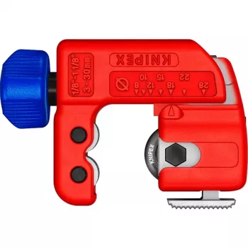 Vamzdžių pjaustytuvas Knipex TubiX S 3–30 mm, kompaktiškas įrankis metaliniams ir plastikiniams vamzdžiams pjauti